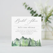 ウッドランド素朴フォレストマウンテンブライダルシャワーインビ 招待状 (スタンド正面)
