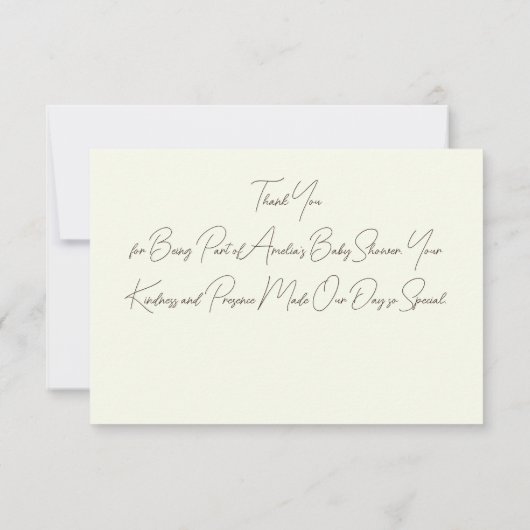 ウッドランド素朴フォレストマッシュルーム赤ちゃんシャワー秋 サンキューカード (裏面)