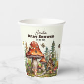 ウッドランド素朴フォレストマッシュルーム赤ちゃんシャワー秋 紙コップ (正面)
