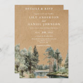 ウッドランド素朴フォレストレイク 招待状 (正面/裏面)