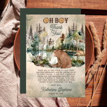 ウッドランド素朴フォレストOh Boy Bear Baby Shower