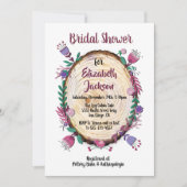 ウッドランド素朴フォークアートフラワーズブライダルシャワー 招待状 (正面)