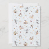 ウッドランド素朴フレンズ野生の1つの赤ちゃんシャワー 招待状 (裏面)