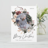 ウッドランド素朴フローラとフォトメリークリスマス シーズンカード (スタンド正面)