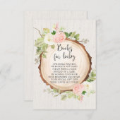 ウッドランド素朴ブックリクエスト女の子の赤ちゃんシャワー エンクロージャーカード (正面/裏面)