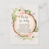 ウッドランド素朴ブックリクエスト女の子の赤ちゃんシャワー エンクロージャーカード (正面)