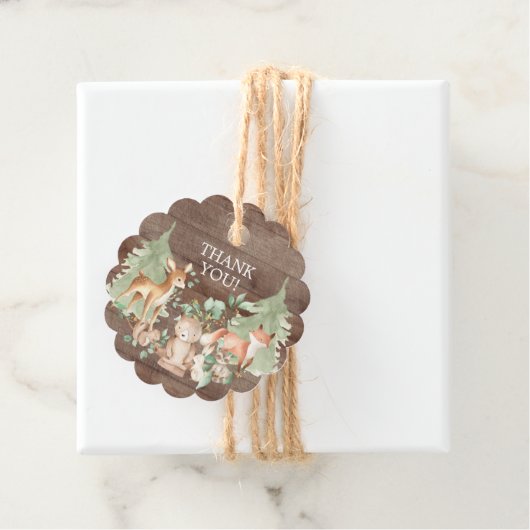 ウッドランド素朴ベイビーシャワーお気に入りギフトラベル フェイバータグ (インサイチュ)