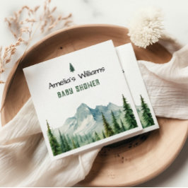 ウッドランド素朴ベイビーシャワーナプキン スタンダードカクテルナプキン