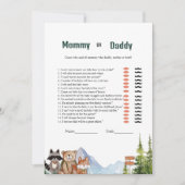 ウッドランド素朴ベビートレイト赤ちゃんシャワーゲームカード 招待状 (正面)