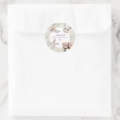 ウッドランド素朴ボホガール赤ちゃんシャワー ラウンドシール (バッグ)