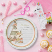 ウッドランド素朴ボホキツネベビーシャワー ペーパープレート (パーティー)
