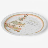 ウッドランド素朴ボホキツネベビーシャワー ペーパープレート (アングル)