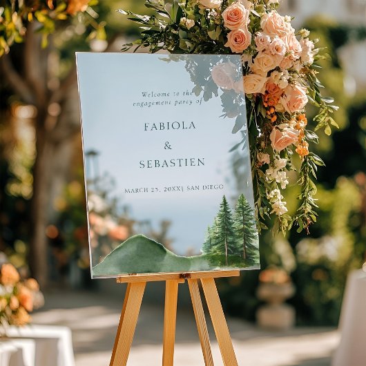 ウッドランド素朴マウンテンフォレストのエンゲージメントへようこそ アクリルサイン