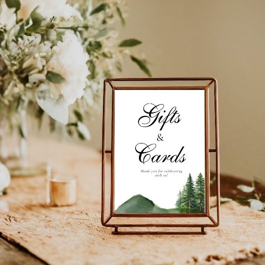 ウッドランド素朴マウンテンフォレストギフト&カードサイン ポスター