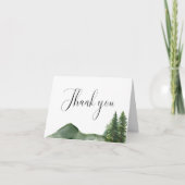 ウッドランド素朴マウンテンフォレストパインブライダルシャワー サンキューカード (正面)