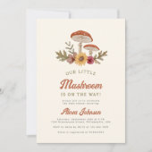 ウッドランド素朴マッシュルームBohoベビーシャワー 招待状 (正面)