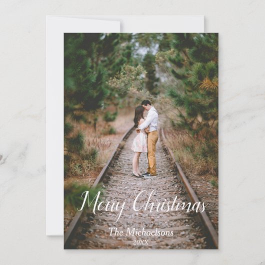 ウッドランド素朴メリークリスマス シーズンカード (正面)