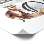 ウッドランド素朴ワンハッピーキャンパーマイルストーンボード ポスター (角)