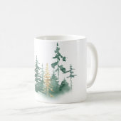 ウッドランド素朴ヴィンテージパインクリスマスツリー コーヒーマグカップ (正面右)