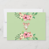 ウッドランド素朴動物の男女兼用赤ちゃんシャワー 招待状 (裏面)
