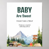 ウッドランド素朴動物の赤ちゃんシャワーお気に入りのサイン ポスター (正面)