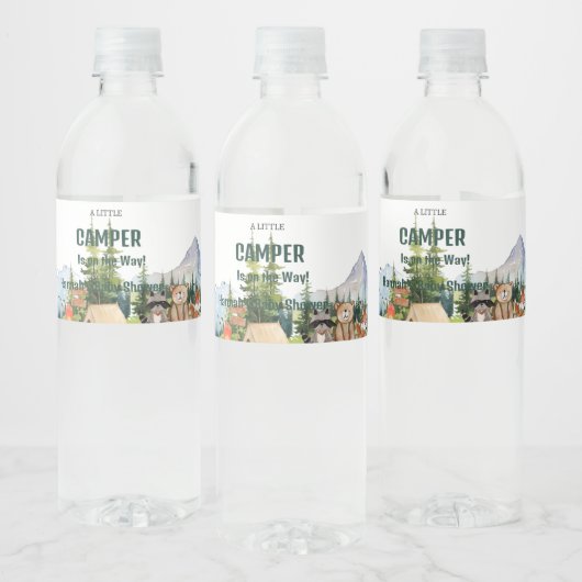 ウッドランド素朴動物の赤ちゃんシャワー歓迎サイン ペットボトルラベル (ボトル)