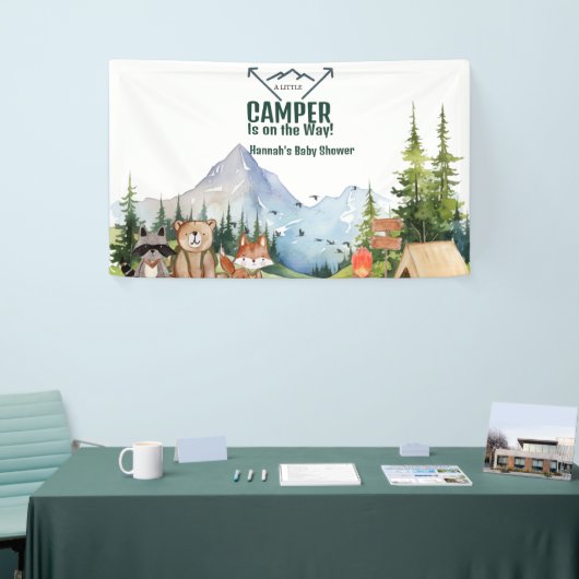 ウッドランド素朴動物の赤ちゃんシャワー歓迎サイン 横断幕 (トレードショー)