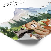 ウッドランド素朴動物の赤ん坊のシャワー好意サイン ポスター (角)