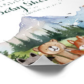 ウッドランド素朴動物の赤ん坊のシャワー好意サイン ポスター (角)