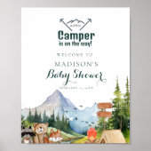 ウッドランド素朴動物の赤ん坊のシャワー好意サイン ポスター (正面)