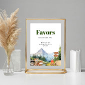 ウッドランド素朴動物の赤ん坊のシャワー好意サイン ポスター