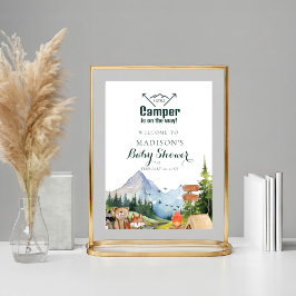 ウッドランド素朴動物の赤ん坊のシャワー好意サイン ポスター