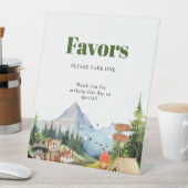 ウッドランド素朴動物の赤ん坊のシャワー好意サイン 台座サイン (インサイチュ)