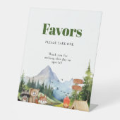 ウッドランド素朴動物の赤ん坊のシャワー好意サイン 台座サイン (正面)