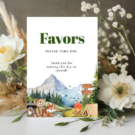 ウッドランド素朴動物の赤ん坊のシャワー好意サイン 台座サイン