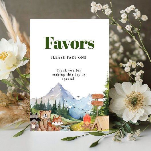 ウッドランド素朴動物の赤ん坊のシャワー好意サイン 台座サイン