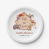 ウッドランド素朴動物秋の赤ちゃんシャワー ペーパープレート (正面)