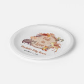 ウッドランド素朴動物秋の赤ちゃんシャワー ペーパープレート (アングル)