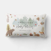 ウッドランド素朴動物秋の赤ちゃんシャワー ランバークッション (裏面)