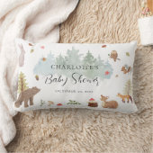 ウッドランド素朴動物秋の赤ちゃんシャワー ランバークッション (ブランケット)