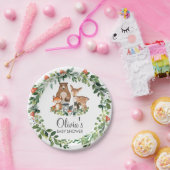 ウッドランド素朴動物赤ちゃんシャワーボーイ ペーパープレート (パーティー)