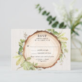 ウッドランド素朴屋外フォレストテーマウェディングRSVP エンクロージャーカード (スタンド正面)