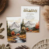 ウッドランド素朴我々は心から山のベビーを待つことができる 招待状