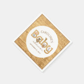 ウッドランド素朴森林動物の赤ちゃんシャワー スタンダードカクテルナプキン (角)