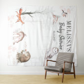 ウッドランド素朴森林動物の赤ちゃんシャワー タペストリー (インサイチュ(横))