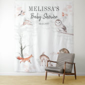 ウッドランド素朴森林動物の赤ちゃんシャワー タペストリー (インサイチュ)