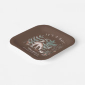 ウッドランド素朴森林動物の赤ちゃんシャワー ペーパープレート (傾斜あり)