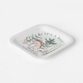 ウッドランド素朴森林動物の赤ちゃんシャワー ペーパープレート (傾斜あり)