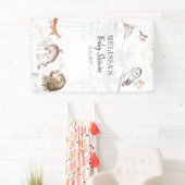 ウッドランド素朴森林動物の赤ちゃんシャワー 横断幕 (インサイチュ)