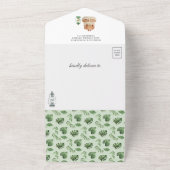 ウッドランド素朴森林動物キャンプ赤ちゃんシャワー オールインワン招待状 (外側)